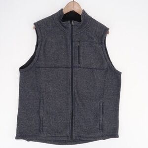 Smartwool Hudson Trail Vest Mens XL Navy Blue Heather Full Zip Wool Blend